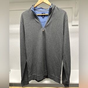 Johnnie O Sweater Mens Extra Large Blue Long Sleeve 1/4 Zip Pullover Golf